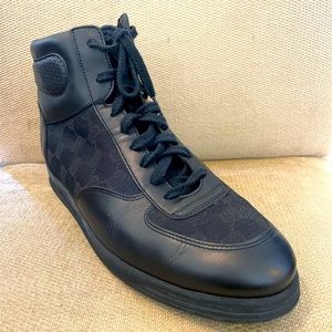 Gucci women’s high-top black tennis shoe size 39 1/2